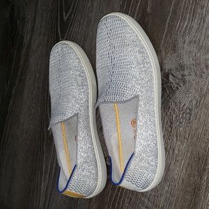 Rothy's Opal Python White & Gray Print Retired Sneakers size 11